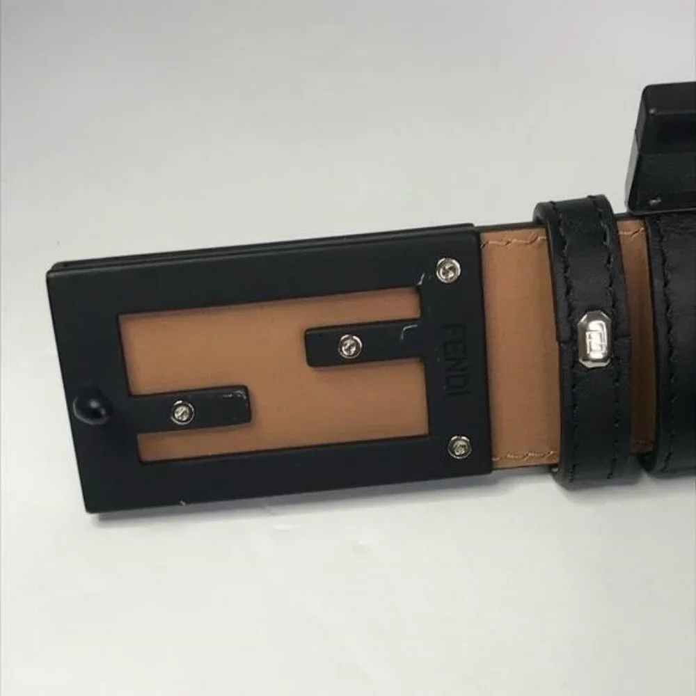 💯 - New Authentic Fendi Baguette FF Logo Buckle Leather Belt